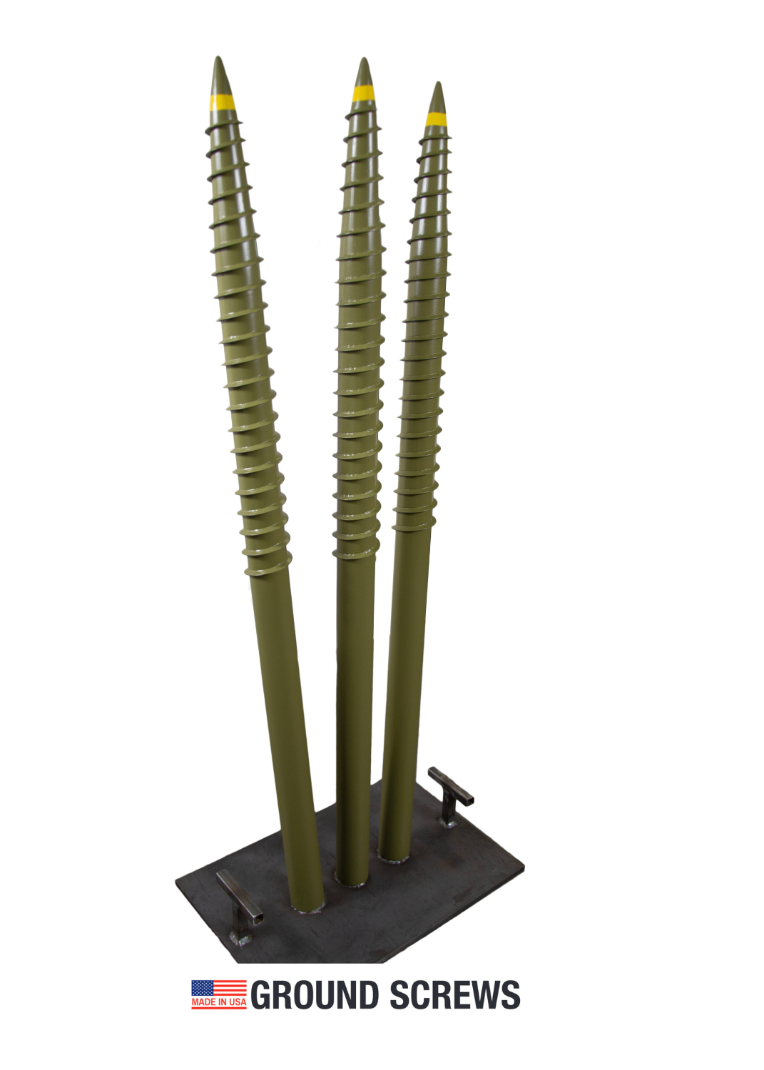 BDI dark green coated ground screws for solar installations